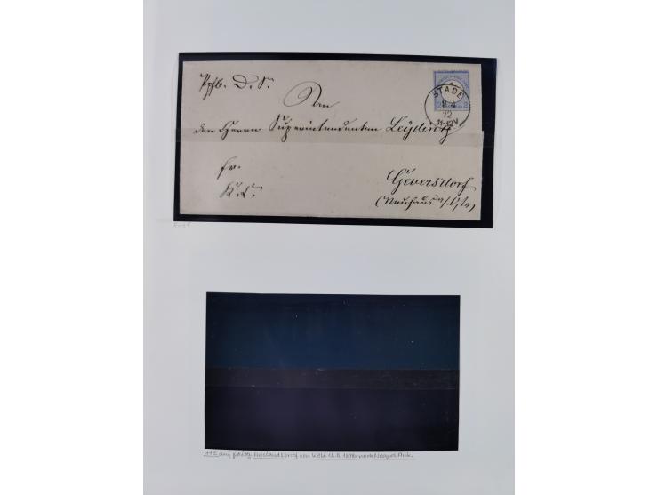 1872/74, interessante gestempelte Sammlung mit vielen Briefstücken, bessere Stempel inkl. Bahnpost und ca. fast 50 frankierte
