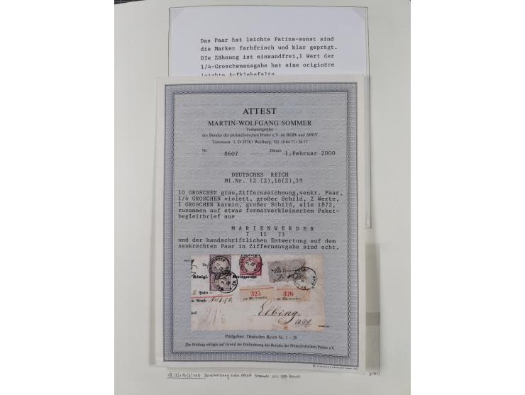 1872/74, interessante gestempelte Sammlung mit vielen Briefstücken, bessere Stempel inkl. Bahnpost und ca. fast 50 frankierte