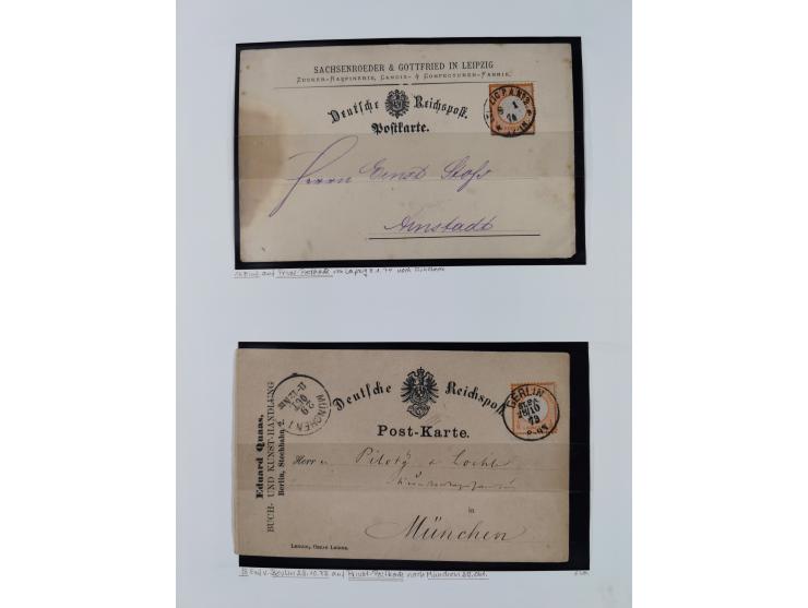1872/74, interessante gestempelte Sammlung mit vielen Briefstücken, bessere Stempel inkl. Bahnpost und ca. fast 50 frankierte
