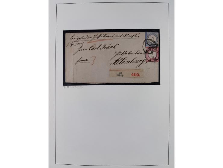 1872/74, interessante gestempelte Sammlung mit vielen Briefstücken, bessere Stempel inkl. Bahnpost und ca. fast 50 frankierte