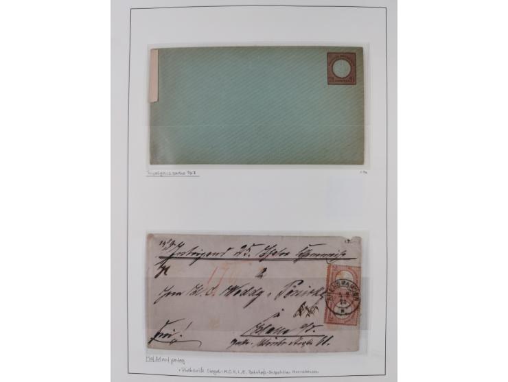 1872/74, interessante gestempelte Sammlung mit vielen Briefstücken, bessere Stempel inkl. Bahnpost und ca. fast 50 frankierte