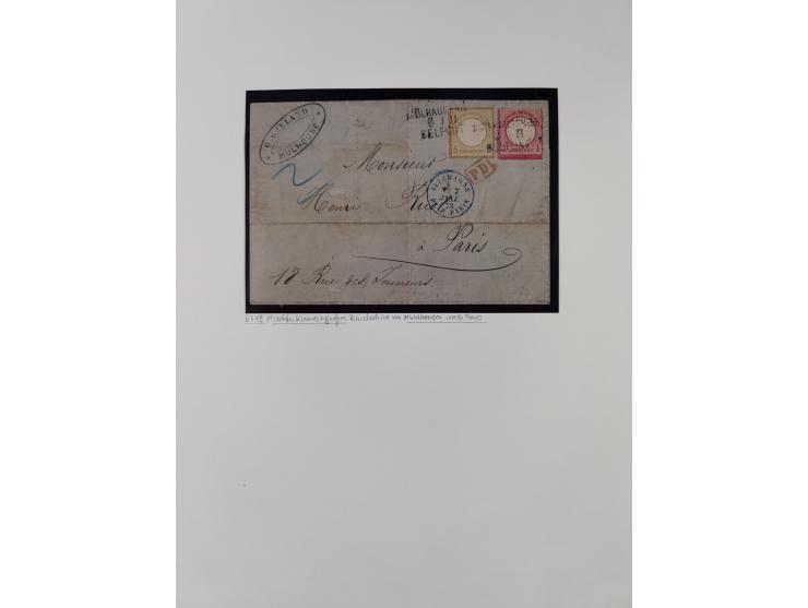 1872/74, interessante gestempelte Sammlung mit vielen Briefstücken, bessere Stempel inkl. Bahnpost und ca. fast 50 frankierte