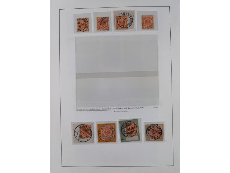 1890/1900, Krone/Adler 3-50 Pfg., ca. 180 Briefestücke und lose Marken mit oft klaren Stempel-Abschlägen, dabei Paare, Marken