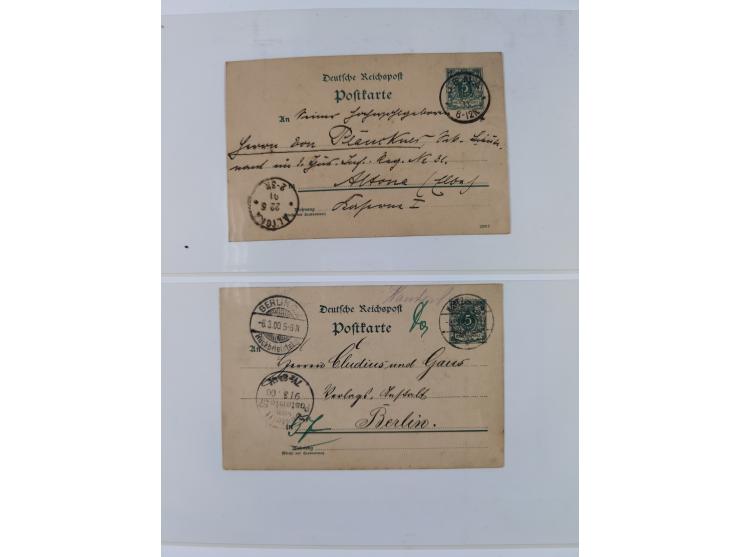 1890/1900, Krone/Adler, ca. 60 Briefe, Karten und Ganzsachen mit interessanten Stempeln, Frankaturen und Destinationen, dabei