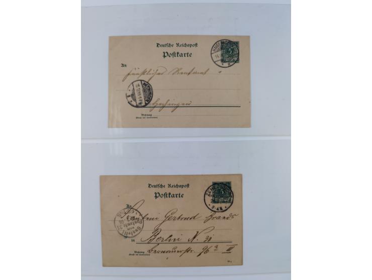 1890/1900, Krone/Adler, ca. 60 Briefe, Karten und Ganzsachen mit interessanten Stempeln, Frankaturen und Destinationen, dabei