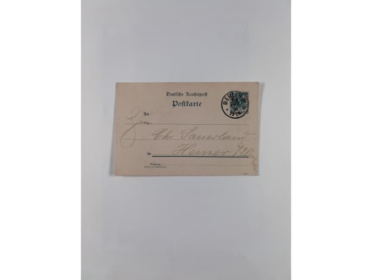 1890/1900, Krone/Adler, ca. 60 Briefe, Karten und Ganzsachen mit interessanten Stempeln, Frankaturen und Destinationen, dabei