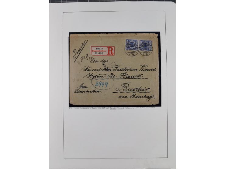 1890/1900, Krone/Adler, ca. 60 Briefe, Karten und Ganzsachen mit interessanten Stempeln, Frankaturen und Destinationen, dabei