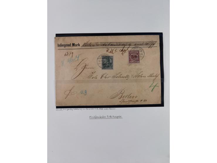 1890/1900, Krone/Adler, ca. 60 Briefe, Karten und Ganzsachen mit interessanten Stempeln, Frankaturen und Destinationen, dabei