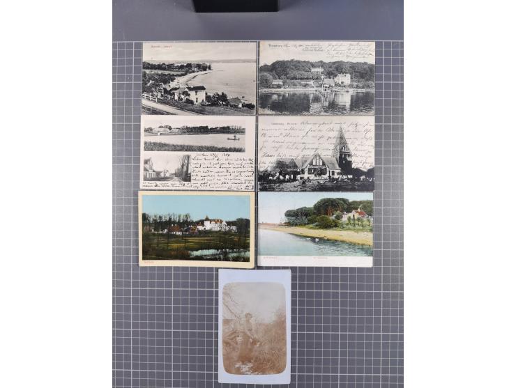 Schleswig: 1897/1917, 26 Ansichtskarten inkl. einer Fotokarte mit Abbildung “Frau mit Katze”, gebraucht, dabei kleine Orte un