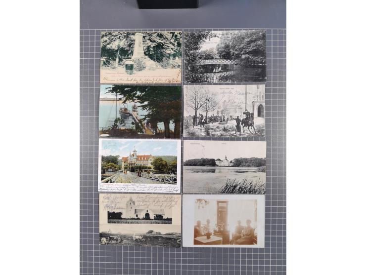 Schleswig: 1897/1917, 26 Ansichtskarten inkl. einer Fotokarte mit Abbildung “Frau mit Katze”, gebraucht, dabei kleine Orte un