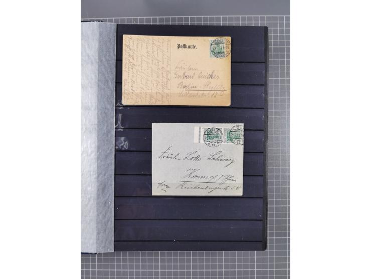 1900/22, fast 60 Briefe und Karten mit Germania-Frankaturen inkl. Aufdruckausgaben der Abstimmungesgebiete, dabei R-Briefe, i