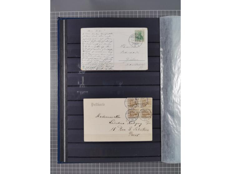 1900/22, fast 60 Briefe und Karten mit Germania-Frankaturen inkl. Aufdruckausgaben der Abstimmungesgebiete, dabei R-Briefe, i