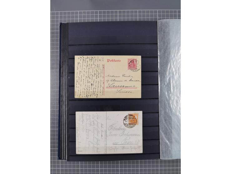 1900/22, fast 60 Briefe und Karten mit Germania-Frankaturen inkl. Aufdruckausgaben der Abstimmungesgebiete, dabei R-Briefe, i