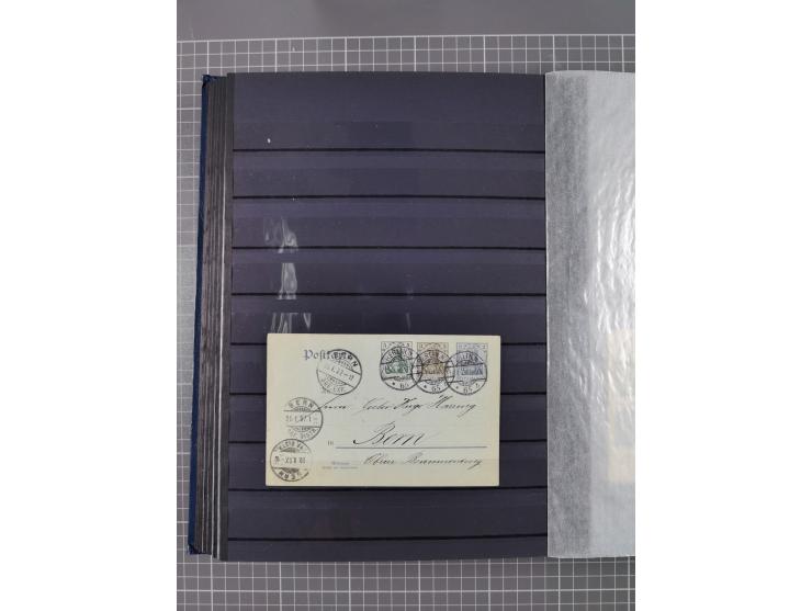 1900/22, fast 60 Briefe und Karten mit Germania-Frankaturen inkl. Aufdruckausgaben der Abstimmungesgebiete, dabei R-Briefe, i