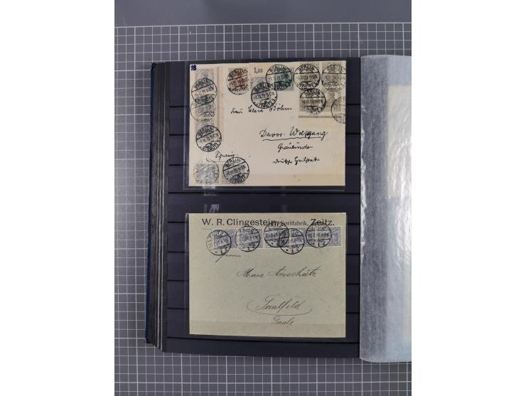 1900/22, fast 60 Briefe und Karten mit Germania-Frankaturen inkl. Aufdruckausgaben der Abstimmungesgebiete, dabei R-Briefe, i