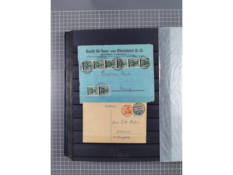 1900/22, fast 60 Briefe und Karten mit Germania-Frankaturen inkl. Aufdruckausgaben der Abstimmungesgebiete, dabei R-Briefe, i