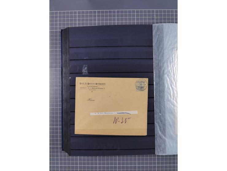 1900/22, fast 60 Briefe und Karten mit Germania-Frankaturen inkl. Aufdruckausgaben der Abstimmungesgebiete, dabei R-Briefe, i