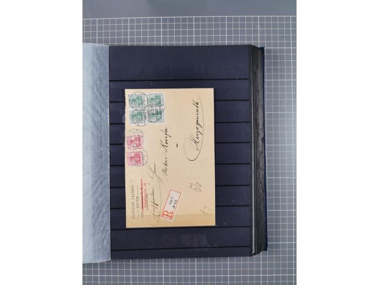 1900/22, fast 60 Briefe und Karten mit Germania-Frankaturen inkl. Aufdruckausgaben der Abstimmungesgebiete, dabei R-Briefe, i