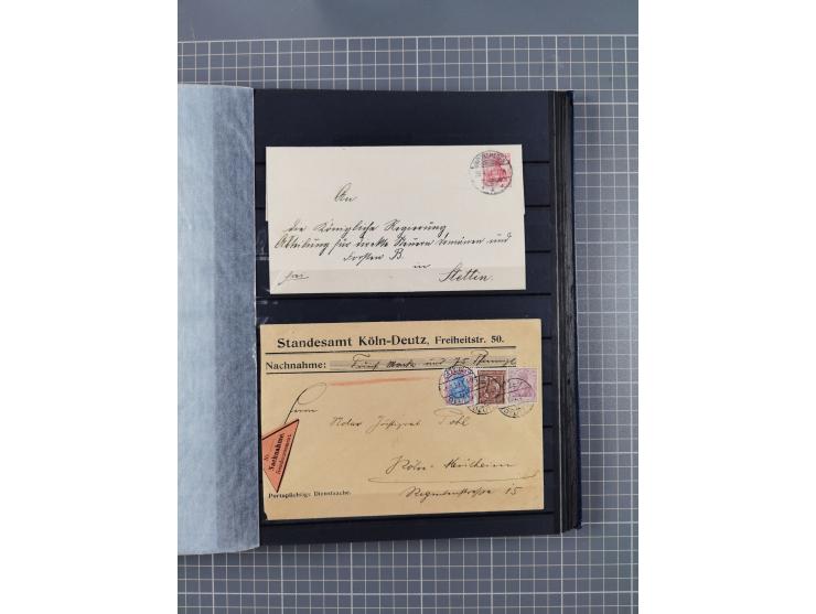 1900/22, fast 60 Briefe und Karten mit Germania-Frankaturen inkl. Aufdruckausgaben der Abstimmungesgebiete, dabei R-Briefe, i