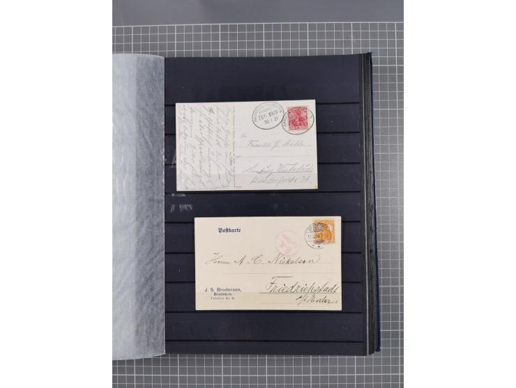 1900/22, fast 60 Briefe und Karten mit Germania-Frankaturen inkl. Aufdruckausgaben der Abstimmungesgebiete, dabei R-Briefe, i