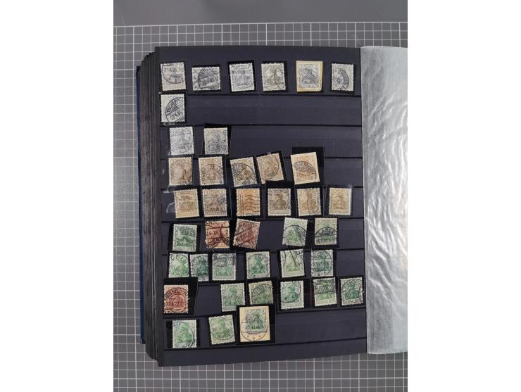 1900/22, fast 60 Briefe und Karten mit Germania-Frankaturen inkl. Aufdruckausgaben der Abstimmungesgebiete, dabei R-Briefe, i