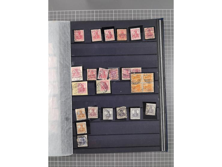 1900/22, fast 60 Briefe und Karten mit Germania-Frankaturen inkl. Aufdruckausgaben der Abstimmungesgebiete, dabei R-Briefe, i