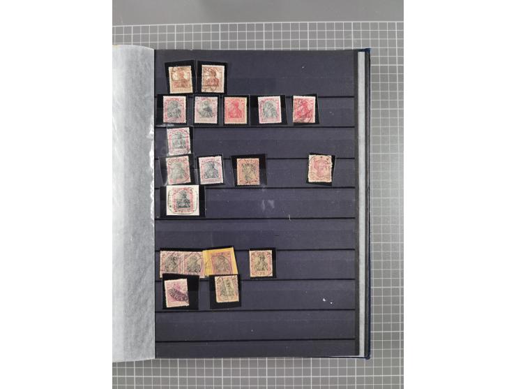 1900/22, fast 60 Briefe und Karten mit Germania-Frankaturen inkl. Aufdruckausgaben der Abstimmungesgebiete, dabei R-Briefe, i