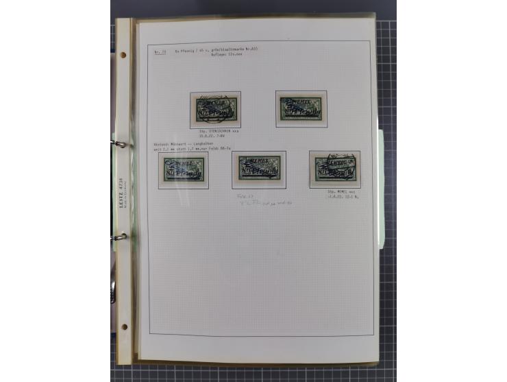 1922/23, interessante, ungebraucht/postfrische und gestempelte Spezial-Sammlung ex Mi.-Nr. 73-181 mit Einheiten, Randstücken,