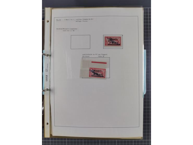 1922/23, interessante, ungebraucht/postfrische und gestempelte Spezial-Sammlung ex Mi.-Nr. 73-181 mit Einheiten, Randstücken,