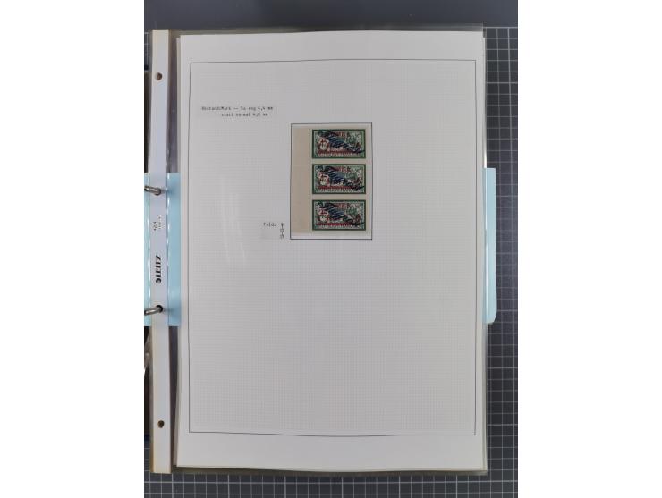 1922/23, interessante, ungebraucht/postfrische und gestempelte Spezial-Sammlung ex Mi.-Nr. 73-181 mit Einheiten, Randstücken,