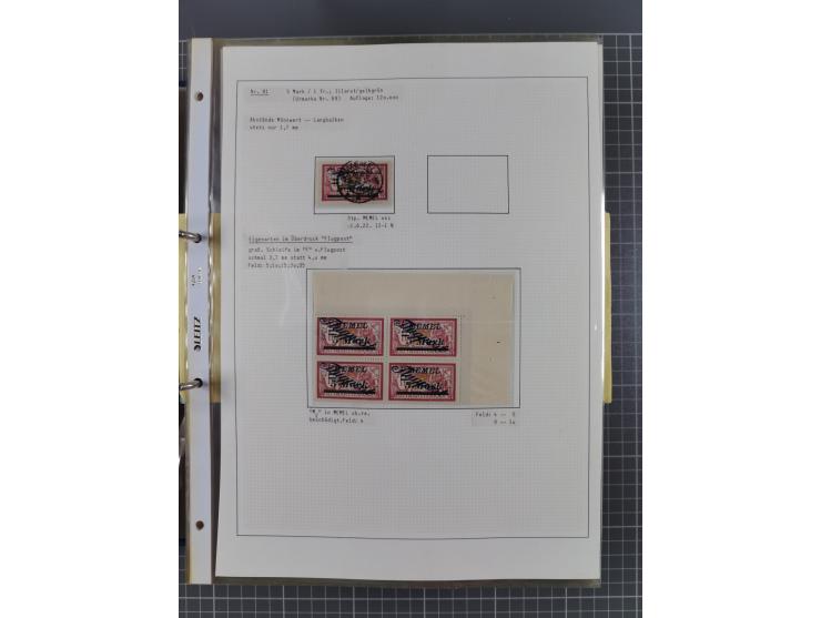 1922/23, interessante, ungebraucht/postfrische und gestempelte Spezial-Sammlung ex Mi.-Nr. 73-181 mit Einheiten, Randstücken,