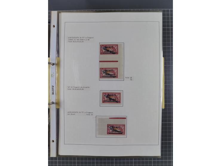 1922/23, interessante, ungebraucht/postfrische und gestempelte Spezial-Sammlung ex Mi.-Nr. 73-181 mit Einheiten, Randstücken,