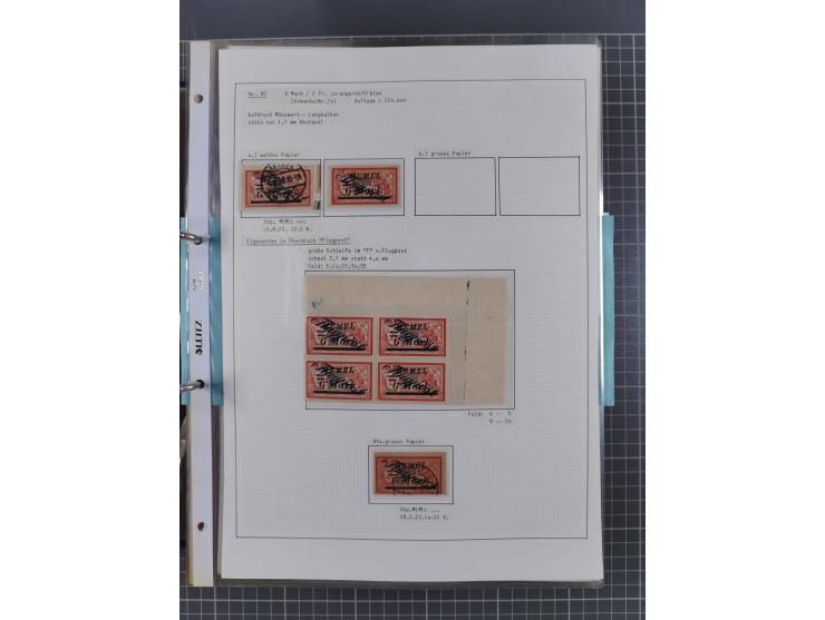 1922/23, interessante, ungebraucht/postfrische und gestempelte Spezial-Sammlung ex Mi.-Nr. 73-181 mit Einheiten, Randstücken,