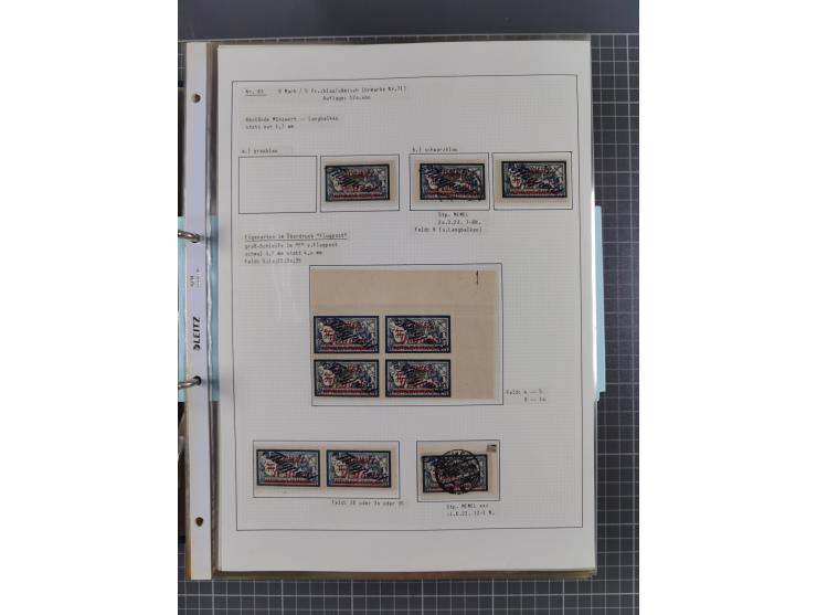 1922/23, interessante, ungebraucht/postfrische und gestempelte Spezial-Sammlung ex Mi.-Nr. 73-181 mit Einheiten, Randstücken,
