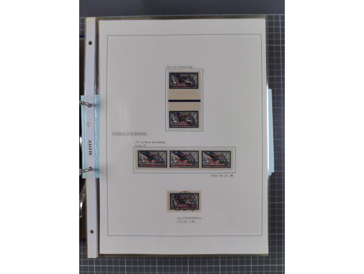 1922/23, interessante, ungebraucht/postfrische und gestempelte Spezial-Sammlung ex Mi.-Nr. 73-181 mit Einheiten, Randstücken,