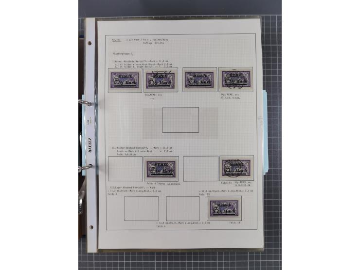 1922/23, interessante, ungebraucht/postfrische und gestempelte Spezial-Sammlung ex Mi.-Nr. 73-181 mit Einheiten, Randstücken,