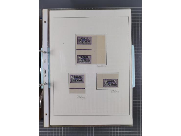 1922/23, interessante, ungebraucht/postfrische und gestempelte Spezial-Sammlung ex Mi.-Nr. 73-181 mit Einheiten, Randstücken,