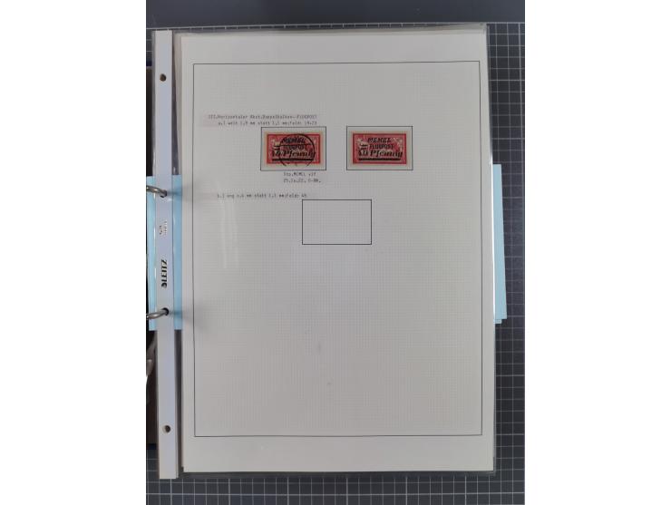 1922/23, interessante, ungebraucht/postfrische und gestempelte Spezial-Sammlung ex Mi.-Nr. 73-181 mit Einheiten, Randstücken,