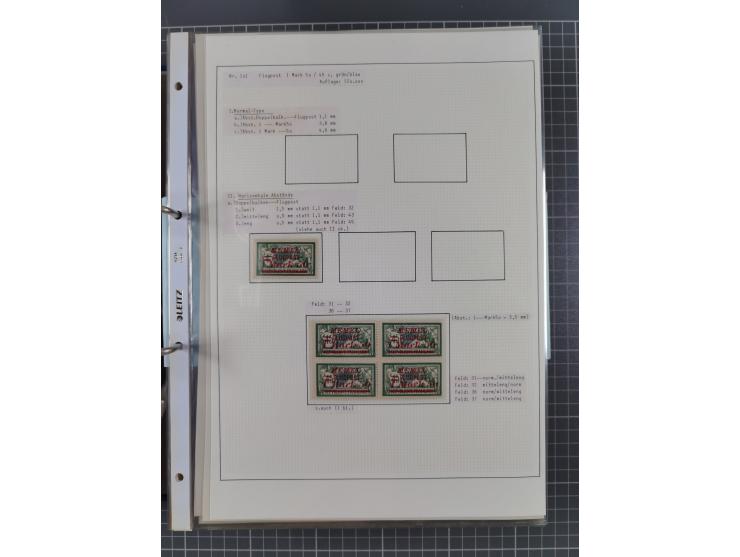 1922/23, interessante, ungebraucht/postfrische und gestempelte Spezial-Sammlung ex Mi.-Nr. 73-181 mit Einheiten, Randstücken,