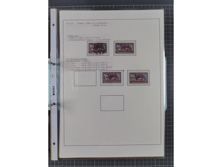 1922/23, interessante, ungebraucht/postfrische und gestempelte Spezial-Sammlung ex Mi.-Nr. 73-181 mit Einheiten, Randstücken,