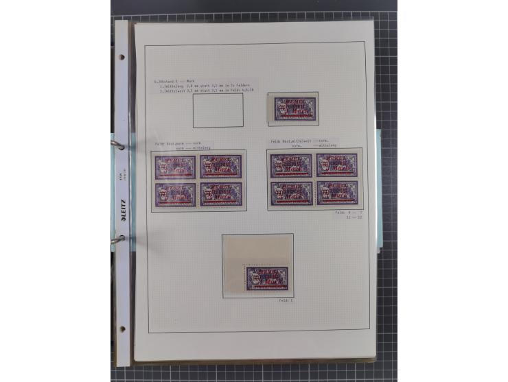 1922/23, interessante, ungebraucht/postfrische und gestempelte Spezial-Sammlung ex Mi.-Nr. 73-181 mit Einheiten, Randstücken,