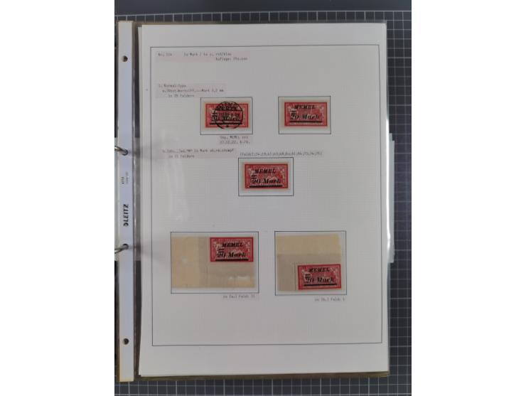 1922/23, interessante, ungebraucht/postfrische und gestempelte Spezial-Sammlung ex Mi.-Nr. 73-181 mit Einheiten, Randstücken,