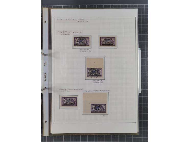 1922/23, interessante, ungebraucht/postfrische und gestempelte Spezial-Sammlung ex Mi.-Nr. 73-181 mit Einheiten, Randstücken,