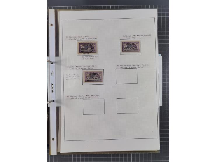 1922/23, interessante, ungebraucht/postfrische und gestempelte Spezial-Sammlung ex Mi.-Nr. 73-181 mit Einheiten, Randstücken,