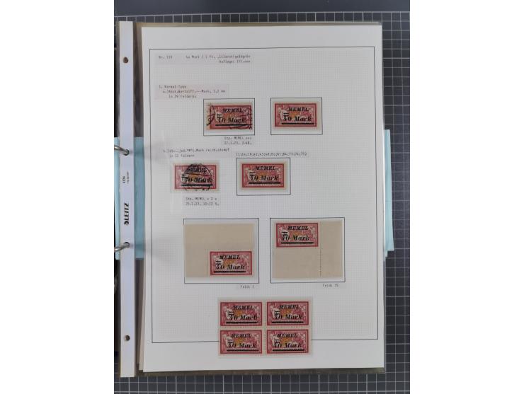 1922/23, interessante, ungebraucht/postfrische und gestempelte Spezial-Sammlung ex Mi.-Nr. 73-181 mit Einheiten, Randstücken,