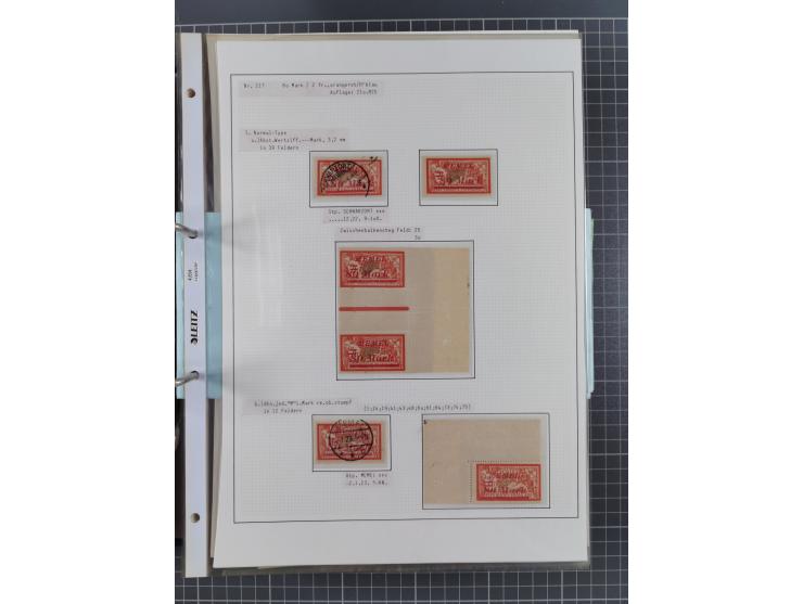 1922/23, interessante, ungebraucht/postfrische und gestempelte Spezial-Sammlung ex Mi.-Nr. 73-181 mit Einheiten, Randstücken,