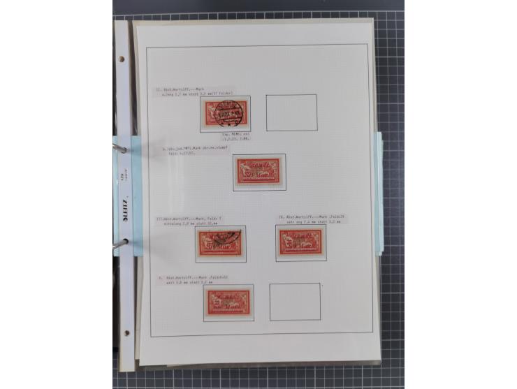 1922/23, interessante, ungebraucht/postfrische und gestempelte Spezial-Sammlung ex Mi.-Nr. 73-181 mit Einheiten, Randstücken,