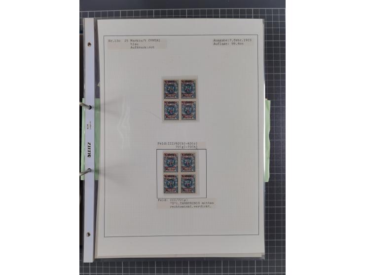 1922/23, interessante, ungebraucht/postfrische und gestempelte Spezial-Sammlung ex Mi.-Nr. 73-181 mit Einheiten, Randstücken,