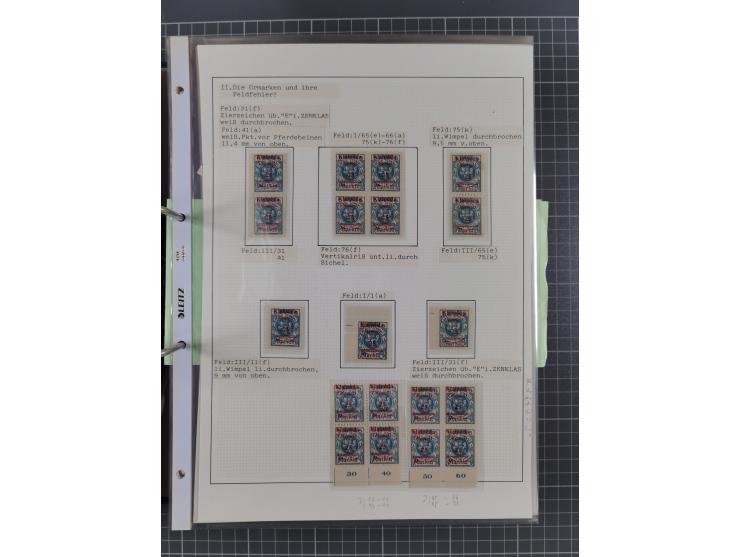 1922/23, interessante, ungebraucht/postfrische und gestempelte Spezial-Sammlung ex Mi.-Nr. 73-181 mit Einheiten, Randstücken,