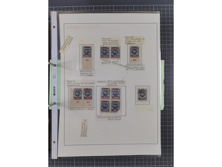 1922/23, interessante, ungebraucht/postfrische und gestempelte Spezial-Sammlung ex Mi.-Nr. 73-181 mit Einheiten, Randstücken,